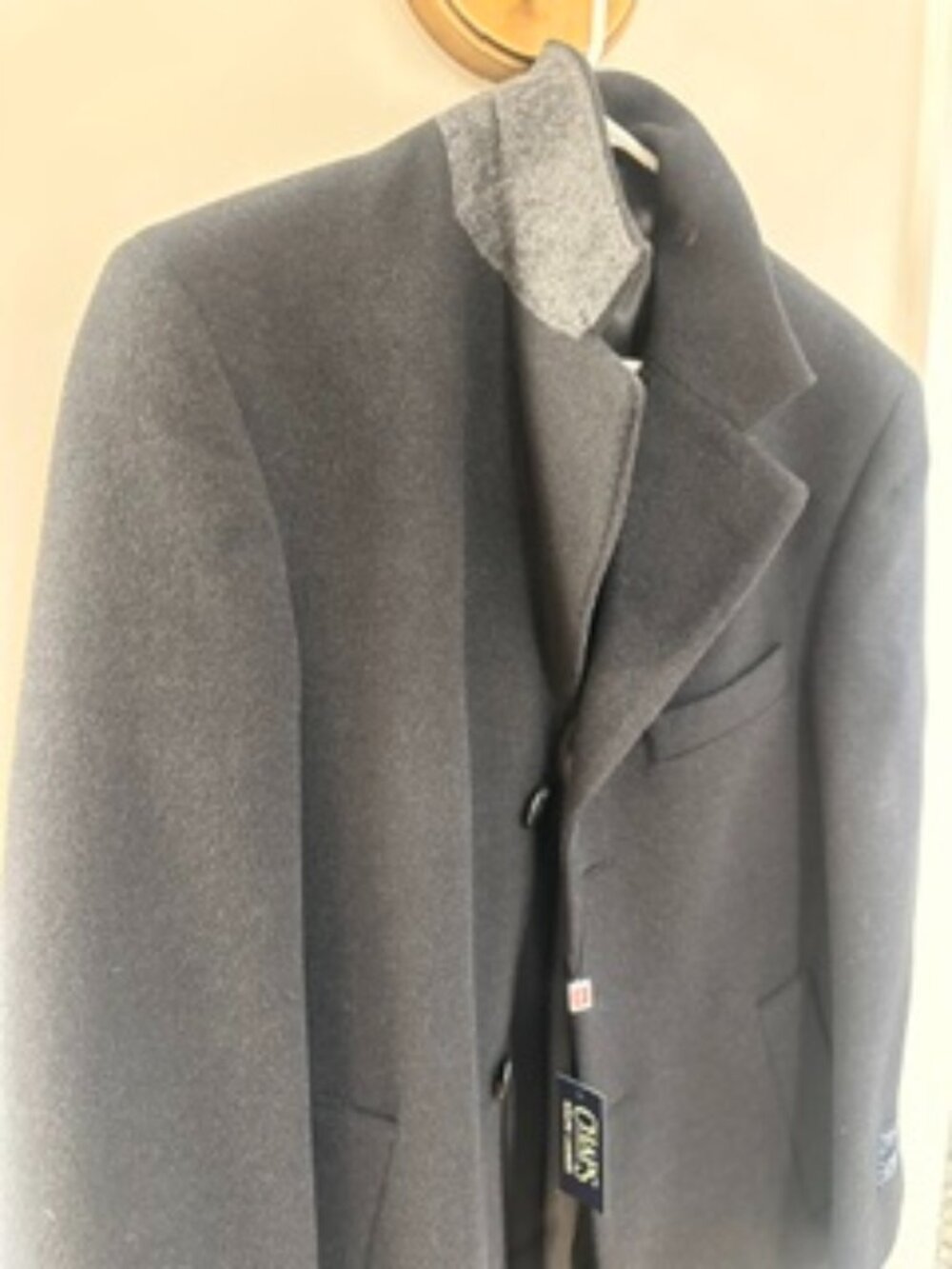 NWT CHAPS Ralph Lauren Cashmere & Wool Overcoat — 36R — Made in Italy